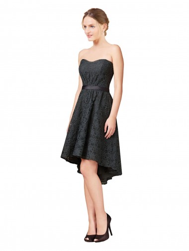 Lace Sweetheart Knee Length Sleeveless High Low Bridesmaid Dress Norwich