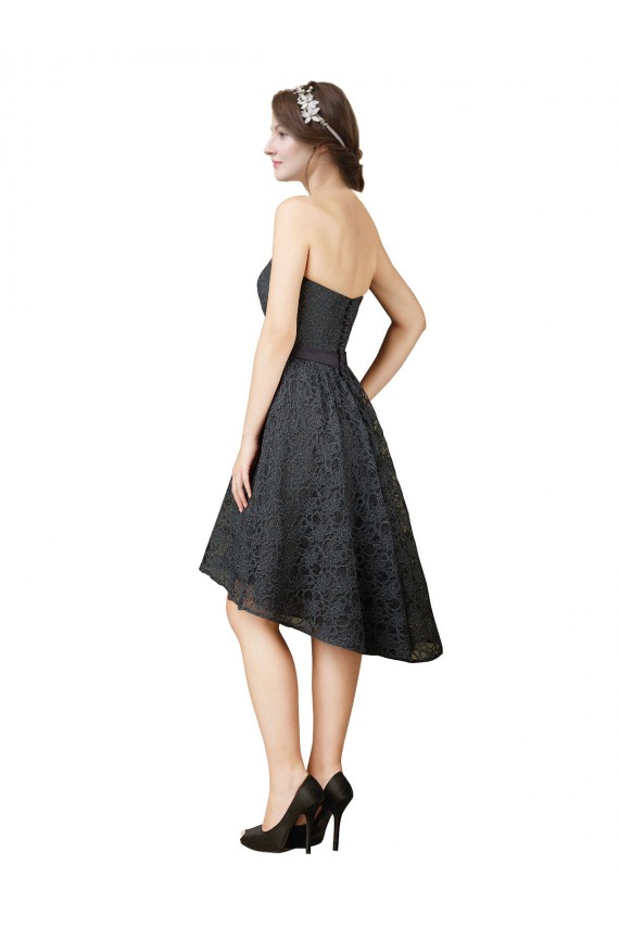 Lace Sweetheart Knee Length Sleeveless High Low Bridesmaid Dress Norwich
