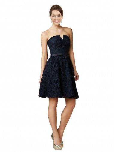 Lace V-Neck Knee Length Sleeveless Bridesmaid Dress Norwich