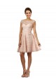 Soft Chiffon & Lace Bateau Neck Knee Length Cap Sleeves Bridesmaid Dress Norwich