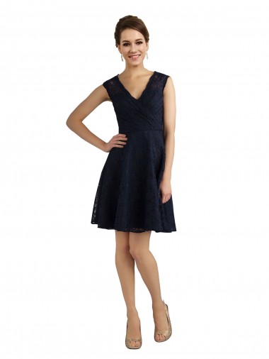 Lace V-Neck Knee Length Sleeveless Bridesmaid Dress / Evening Dress Norwich