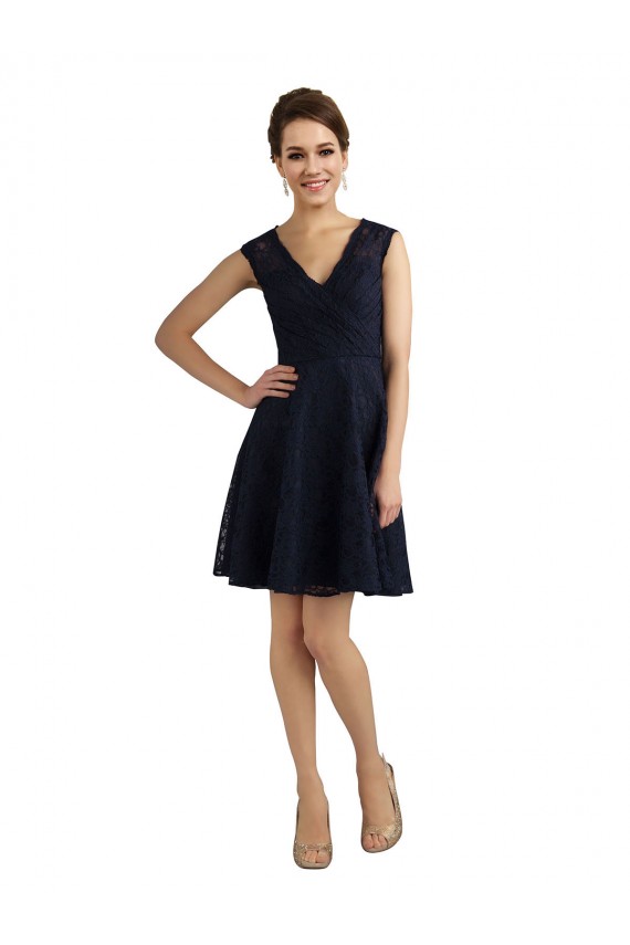 Lace V-Neck Knee Length Sleeveless Bridesmaid Dress / Evening Dress Norwich