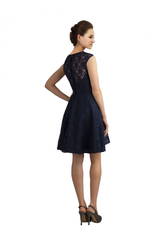 Lace V-Neck Knee Length Sleeveless Bridesmaid Dress / Evening Dress Norwich