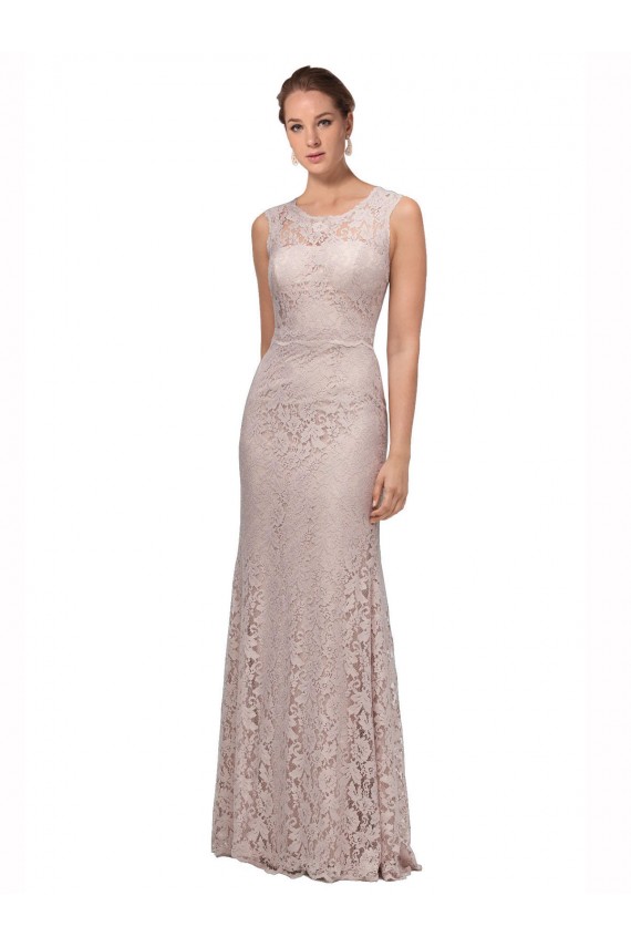 Lace Illusion Neck Long Sleeveless Prom Dress / Bridesmaid Dress Norwich