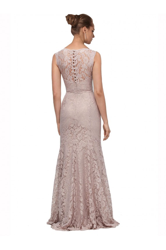 Lace Illusion Neck Long Sleeveless Prom Dress / Bridesmaid Dress Norwich