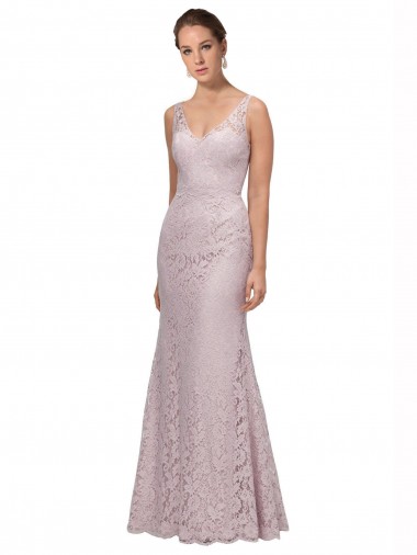 V-Back Lace V-Neck Long Sleeveless Formal Dress / Bridesmaid Dress Norwich