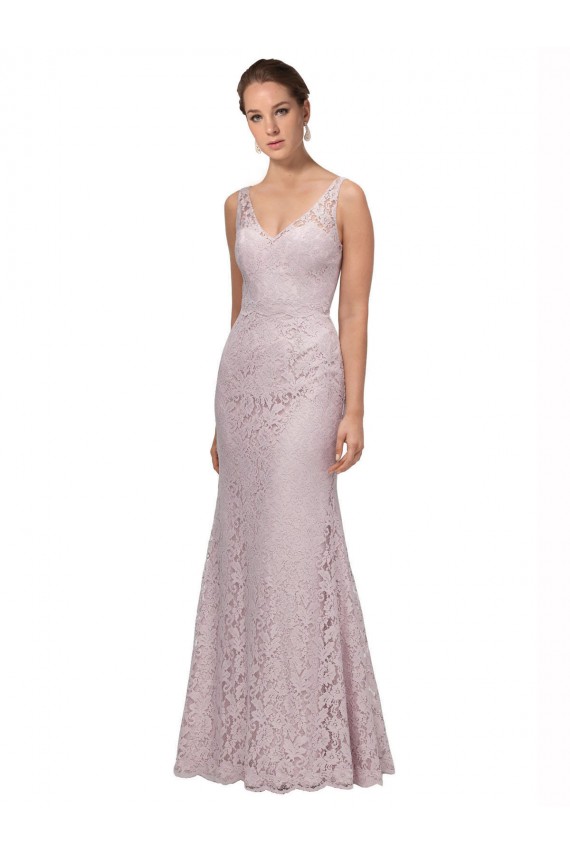 V-Back Lace V-Neck Long Sleeveless Formal Dress / Bridesmaid Dress Norwich