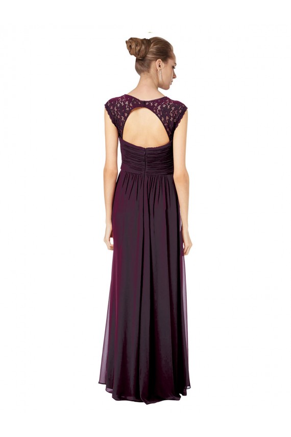 Keyhole Back Soft Chiffon & Lace Sweetheart Long Sleeveless Formal Dress / Bridesmaid Dress Norwich
