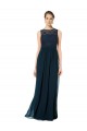 Keyhole Back Chiffon & Lace Bateau Neck Long Sleeveless Bridesmaid Dress Norwich