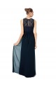 Keyhole Back Chiffon & Lace Bateau Neck Long Sleeveless Bridesmaid Dress Norwich