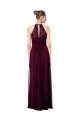 Keyhole Back Soft Chiffon & Lace Halter Neck Long Sleeveless Formal Dress / Bridesmaid Dress Norwich