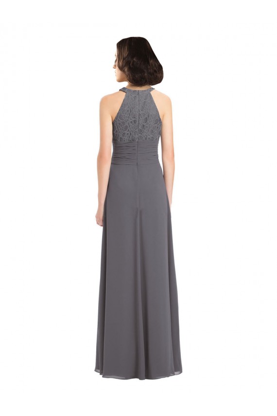 Soft Chiffon & Lace Halter Neck Long Sleeveless Bridesmaid Dress Norwich