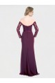 Low Back Soft Chiffon & Lace Off the Shoulder Long Long Sleeves Bridesmaid Dress Norwich