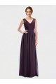 V-Back Chiffon & Lace V-Neck Long Sleeveless Bridesmaid Dress / Evening Dress Norwich