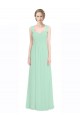 Keyhole Back Mint Green Soft Chiffon & Lace Sweetheart Long Sleeveless Bridesmaid Dress Norwich