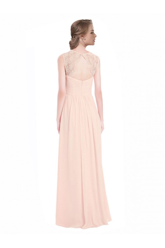 Keyhole Back Mint Green Soft Chiffon & Lace Sweetheart Long Sleeveless Bridesmaid Dress Norwich