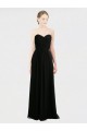 Low Back Black Soft Chiffon & Lace Sweetheart Long Sleeveless Bridesmaid Dress Norwich