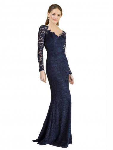 Keyhole Back Lace Sweetheart Long Long Sleeves Prom Dress / Bridesmaid Dress Norwich