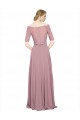 Soft Chiffon & Lace Off the Shoulder Short Sleeves Long Prom Dress / Bridesmaid Dress Norwich