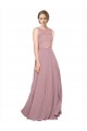Soft Chiffon & Lace Illusion Neck Long Sleeveless Black Tie Prom Dress / Bridesmaid Dress Norwich