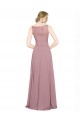 Soft Chiffon & Lace Illusion Neck Long Sleeveless Black Tie Prom Dress / Bridesmaid Dress Norwich