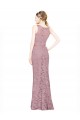 Mermaid Lace Illusion Neck Long Sleeveless Prom Dress / Bridesmaid Dress Norwich