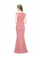 Salmon Lace Sweetheart Long Sleeveless Prom Dress / Bridesmaid Dress Norwich
