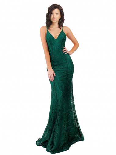 Open Back Lace V-Neck Long Sleeveless Black Tie Evening Gown / Prom Dress / Bridesmaid Dress Norwich