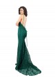 Open Back Lace V-Neck Long Sleeveless Black Tie Evening Gown / Prom Dress / Bridesmaid Dress Norwich