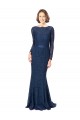 V-Back Lace Jewel Neck Sweep Train Long Sleeves Bridesmaid Dress Norwich