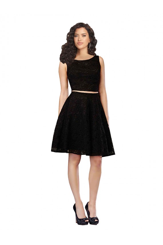 Lace Jewel Neck Knee Length Sleeveless Bridesmaid Dress Norwich