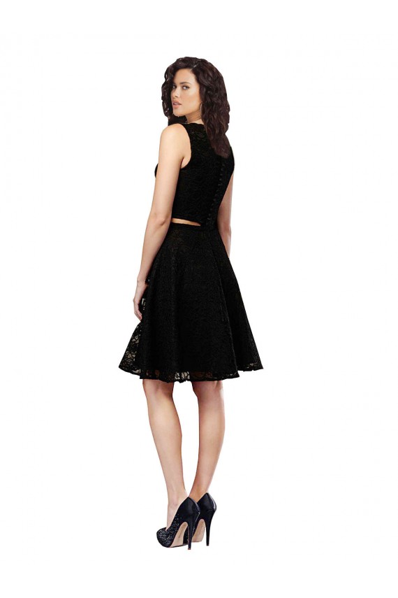 Lace Jewel Neck Knee Length Sleeveless Bridesmaid Dress Norwich