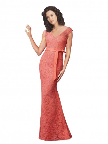 Open Back Lace V-Neck Long Sleeveless Bridesmaid Dress Norwich