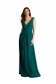 Open Back Soft Chiffon & Lace V-Neck Long Sleeveless Bridesmaid Dress Norwich