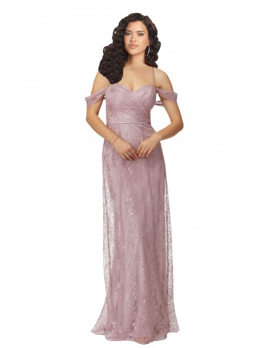Keyhole Back Lace Off the Shoulder Long Sleeveless Bridesmaid Dress Norwich