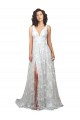 Low Back Lace V-Neck Chapel Train Sleeveless Wedding Dress Norwich