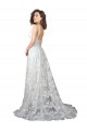 Low Back Lace V-Neck Chapel Train Sleeveless Wedding Dress Norwich