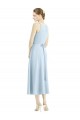 Satin V-Neck Tea Length Sleeveless Bridesmaid Dress Norwich