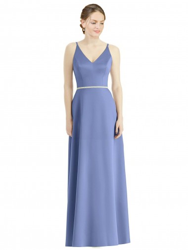 Satin Spaghetti Straps Long Sleeveless Bridesmaid Dress Norwich