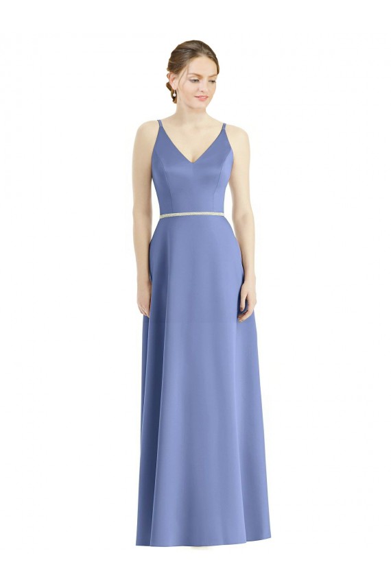 Satin Spaghetti Straps Long Sleeveless Bridesmaid Dress Norwich