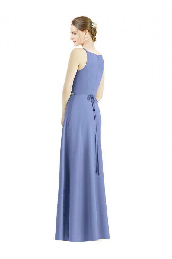 Satin Spaghetti Straps Long Sleeveless Bridesmaid Dress Norwich