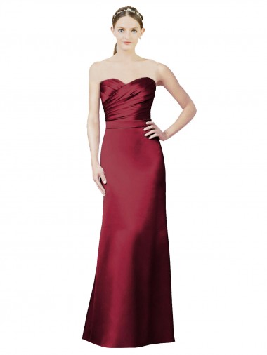 Satin Sweetheart Long Sleeveless Bridesmaid Dress / Evening Dress Norwich
