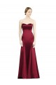 Burgundy Satin Sweetheart Long Sleeveless Bridesmaid Dress Norwich
