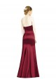 Burgundy Satin Sweetheart Long Sleeveless Bridesmaid Dress Norwich