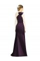 Grape Satin One Shoulder Long Sleeveless Bridesmaid Dress Norwich