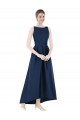 Satin Bateau Neck Long Sleeveless High Low Bridesmaid Dress Norwich