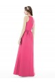 Keyhole Back Ruby Satin Jewel Neck Long Sleeveless Bridesmaid Dress Norwich