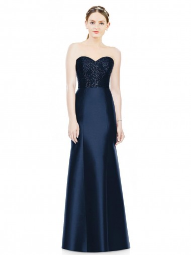 Satin Sweetheart Long Sleeveless Evening Dress / Bridesmaid Dress Norwich