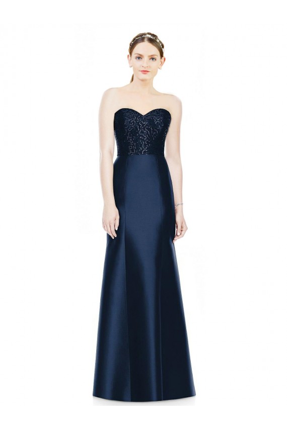 Satin Sweetheart Long Sleeveless Evening Dress / Bridesmaid Dress Norwich
