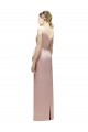 V-Back Satin V-Neck Long Sleeveless Bridesmaid Dress Norwich